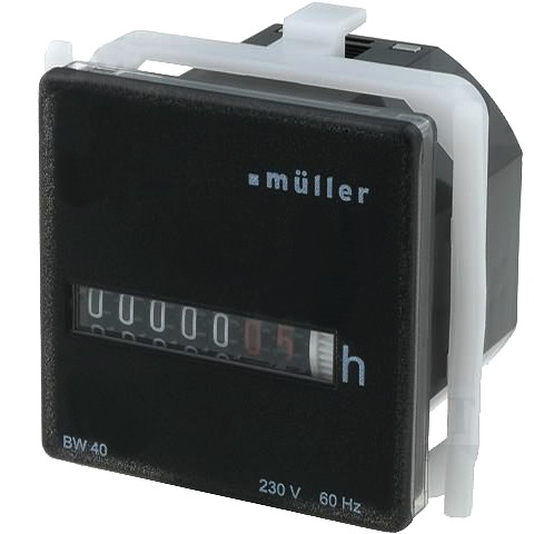 Contor mecanic, de timp orar, 99999,99h, LCP2-BW230VAC, MULLER