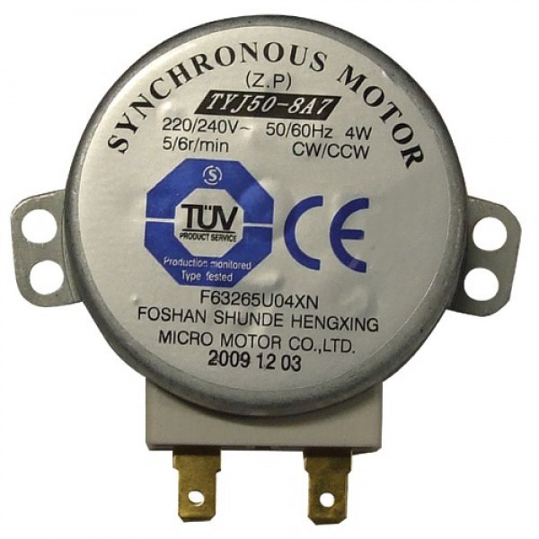 Motor platan microunde, 230VAC, 4W, 5/6 rot /min, TYJ508A7