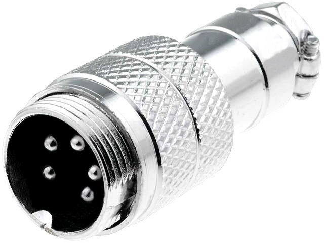 Mufa tata pentru microfoane, 5 pini, drept, statie radio, MIC345