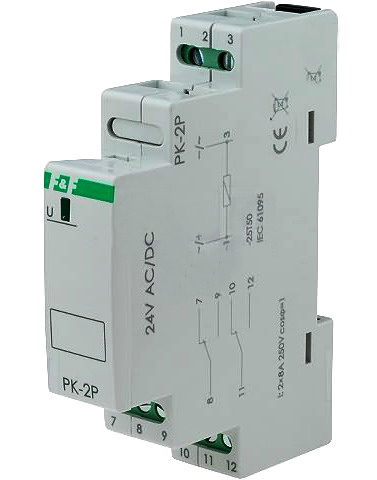 Releu sina, 110VAC/DC 2x8A, 2XNO, 250VAC, PK-2P-110VAC/DC