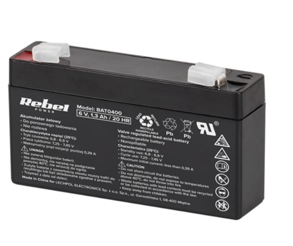 Acumulator 6V, etans, 1.3Ah, RB6V-1.3, REBEL