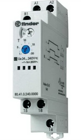 Timer 6 functii, 0.1sec-24 ore, SPDT-CO, 12-240VAC, 80.01.0.240.0000 FINDER