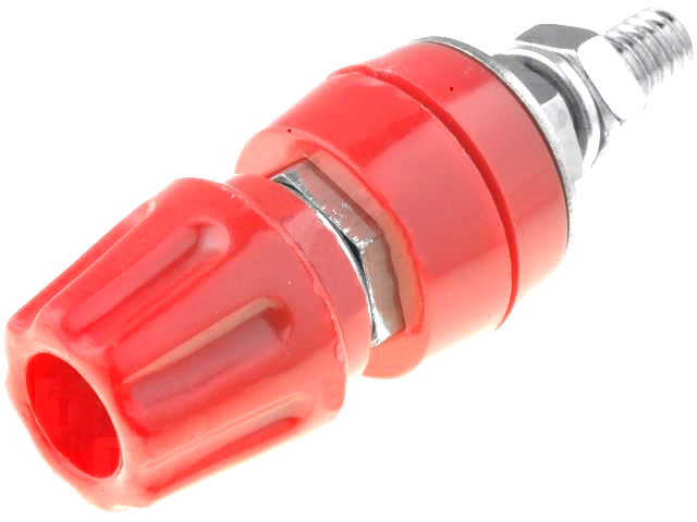 Soclu banana 4mm; rosu; 50A; 60VDC; BS-50A-R