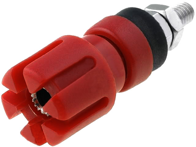 Soclu banana 4mm; 30A, rosu, CL159719