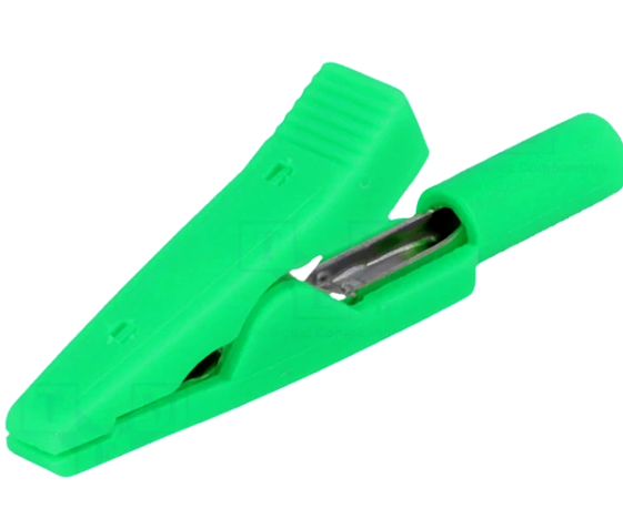 Crocodil verde, izolat; 10A; 60VDC; 41.5mm, soclu 2mm, CR-2PM-G
