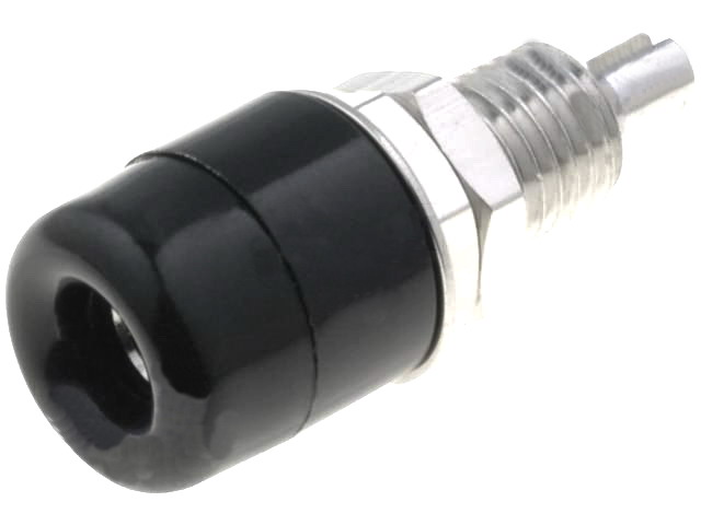 Soclu banana 4mm; negru; 32A; 60VDC; IBU401-SW, SCHUTZINGER