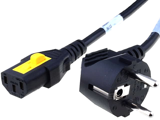 Cablu CEE 7/7 (E/F), stecher în unghi, IEC, C13, mamă; 10A, 3m; negru, 6051.2093, SCHURTER