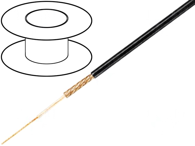 Cablu coaxial, RG174, 50 ohmi, 2.8mm, ecran cupru, RG174U, TASKER