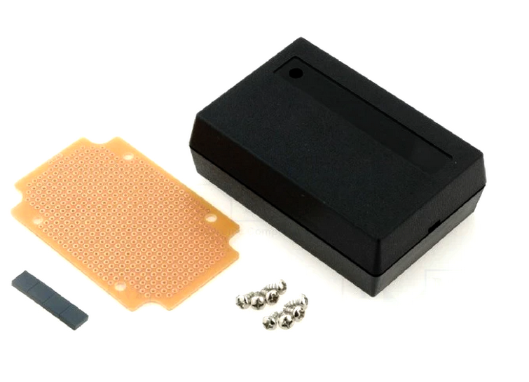 Cutie plastic, cu placa test, 486 gauri, pas 2.54mm, 88x59x30mm, ABSP-19