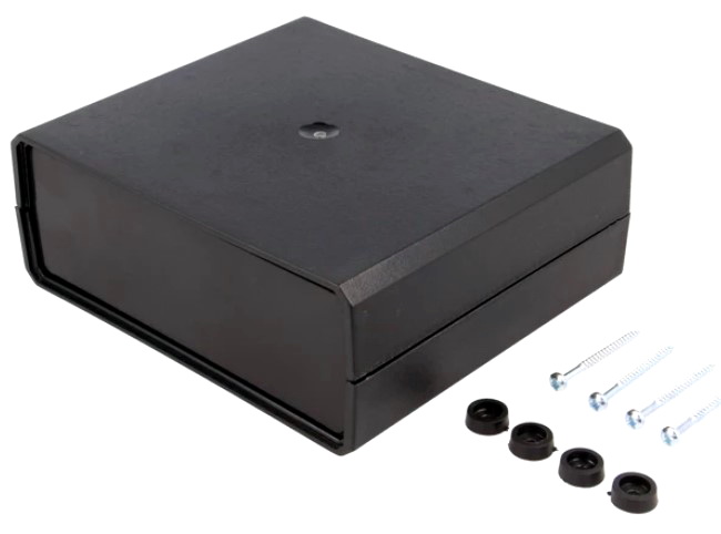 Cutie plastic, 159x140x60mm, cu panou, KM-60