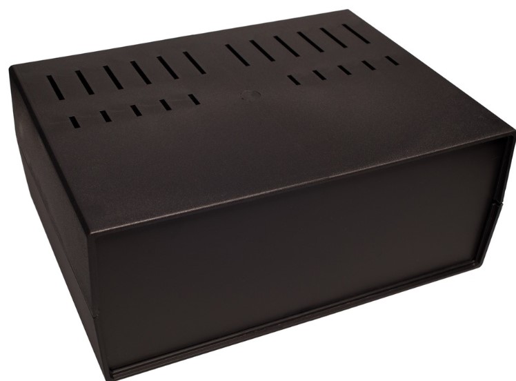 Cutie plastic, neagra, 118x297x216mm, cu panou, aerisire, Z-39, KRADEX