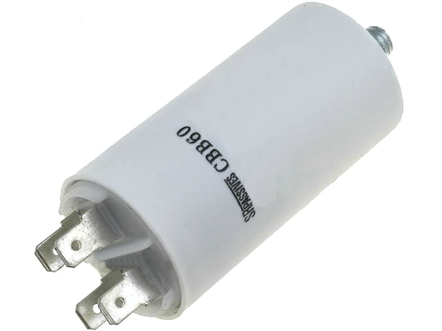 Condensator pornire motor 1uF, 450V, terminal conector plat, surub, CBB60E-1/450