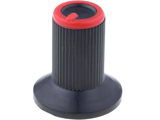 Buton rotativ; cu flansa; ax 6mm; negru, GTC6M-18X19-C