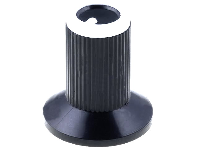 Buton rotativ; cu flansa; 18mm, ax 6mm, negru, GTC6M-18X19-S