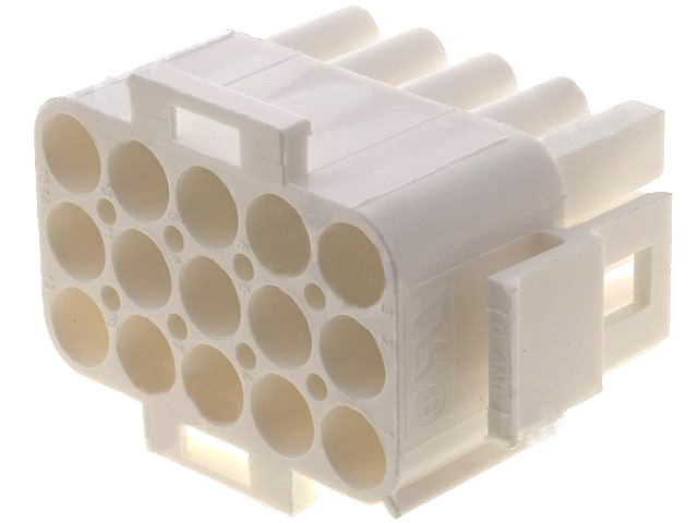 Mufa 15 pini, cablu-cablu, tata/mama, pas 6.35mm, MATE-N-LOK, MNL-350736-4