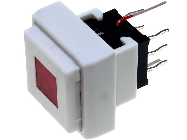 Push buton, bistabil, patrat, led rosu, ON-ON, PB6135FAL-1