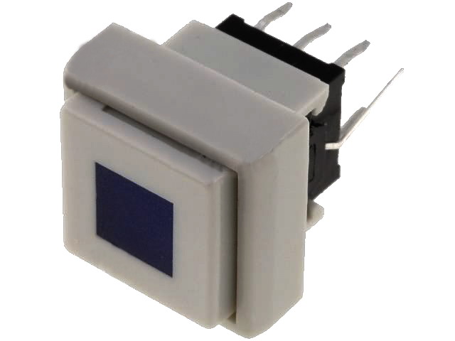 Push buton monostabil patrat, ON-(ON), led albastru, PB6135FBL-4