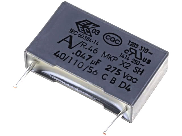 47nF/275VAC, condensator, X2, antiperturbatii, RM15, KEMET