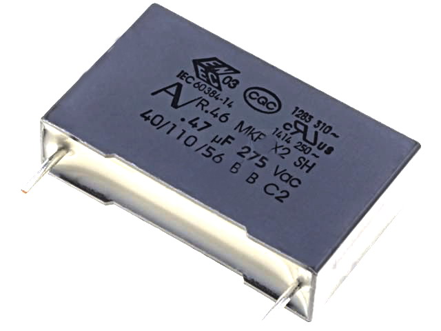 470nF/275VAC, condensator X2, RM22.5, KEMET