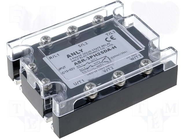 Releu, Contactor, Solid State, 3x50A/480VAC, ASR-3PH50DA-H