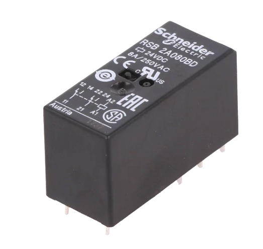 Releu 24VDC, releu interfata, 8A, DPDT, RSB2A080BD, SCHNEIDER ELECTRIC
