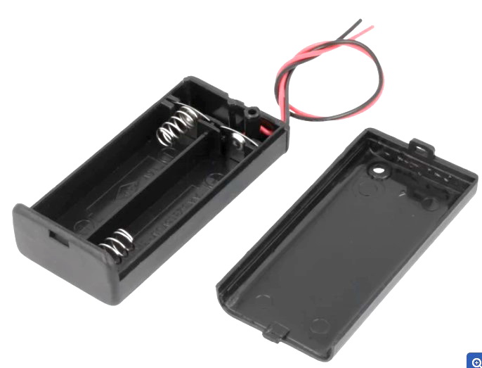 Suport baterii, 2xAA, R6, fire 150mm, SBH-321-1A