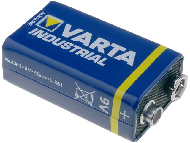 Baterie 9V, alcalina, industriala, BAT-6LR61-PRO, VARTA