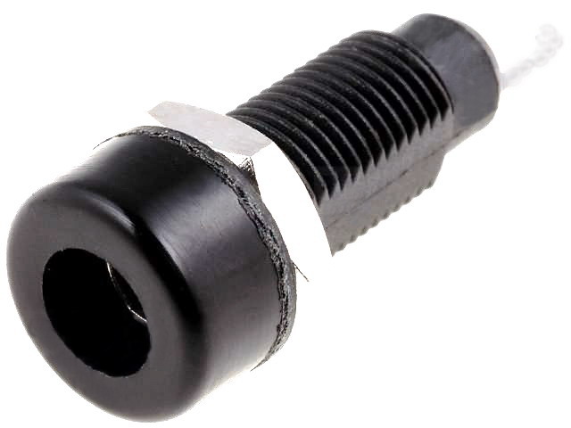 Soclu banana negru, 4mm, 10A, 60VDC, R1-22-B