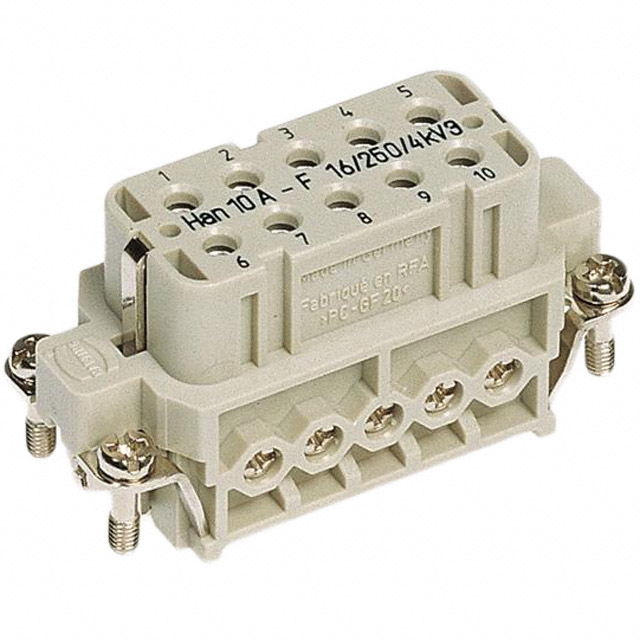 Conector, HAN, mama, 10 pini +PE, 10A, 250V, 09200102812 HARTING