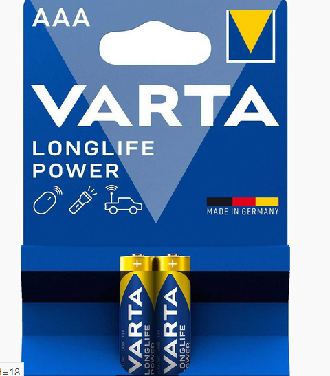 Baterie 1.5V, alcalina, industriala, long life, R3, AAA, 2 buc, VARTA-4903