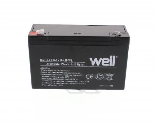 Acumulator 6V, Plumb, 10A, papuc 4.8mm, BAT-LEAD-6V10AH