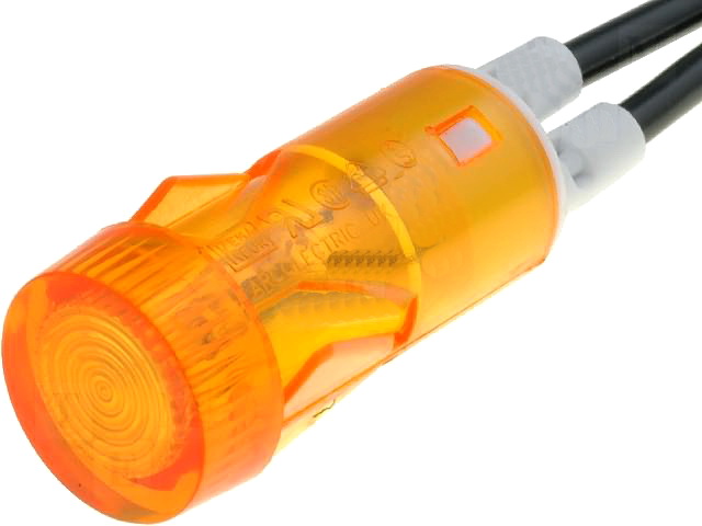 Lampa panou, 230VAC, neon, portocaliu, 12mm, AE-L2800AN-230, BULGIN