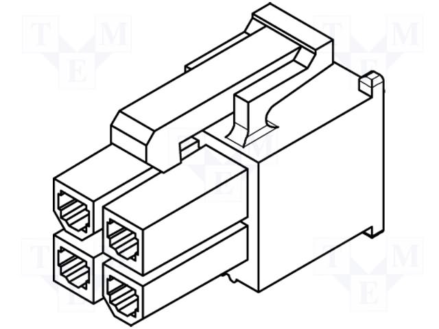 Conector Mini-Fit, mufa 4 pini, mama,  600V, pas 4.2mm, MX-5557-04R