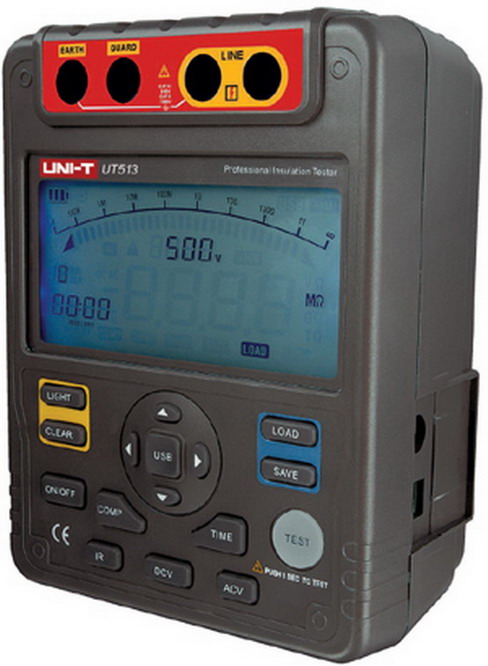 Megohmetru digital, 500V, 1000V, 2500V, 5000V, iesire USB, 1Tohm, memorie, inregistrare, UT513A