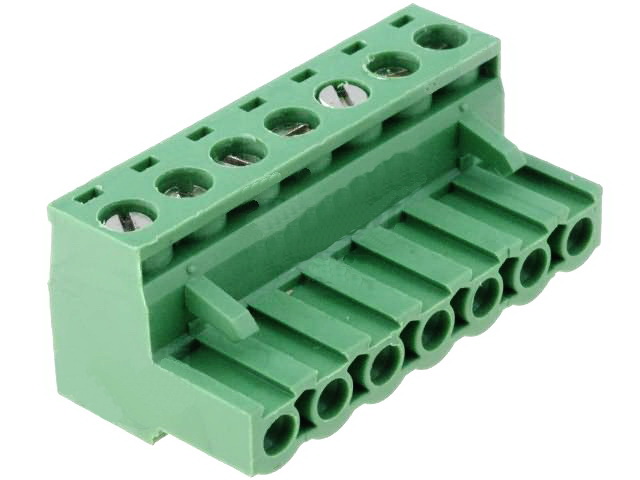 Conector mama pe fir, 7 PINI, 15A, 5.08mm, TBW-5-7P/GN