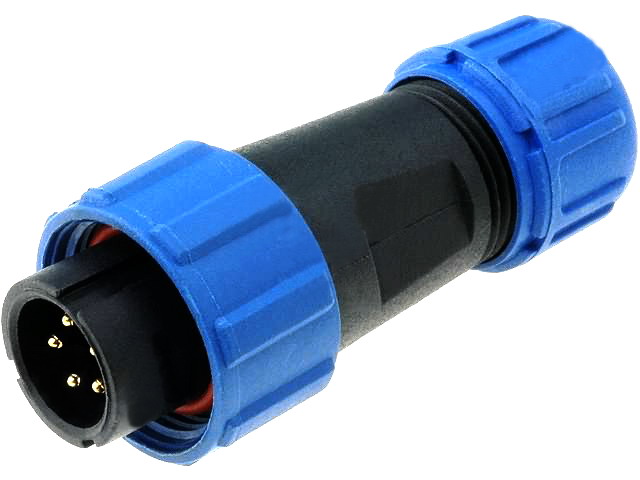 Conector circular 5 pini tata, 180V, 5A, IP68, SP1310/P5