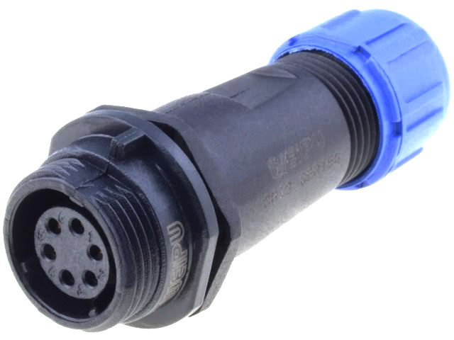Conector circular 6 pini mama, 125V, 5A, IP68, SP1311/S6