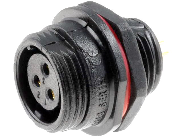 Conector circular 3 pini mama, 250V, 13A, IP68, SP1312/S3