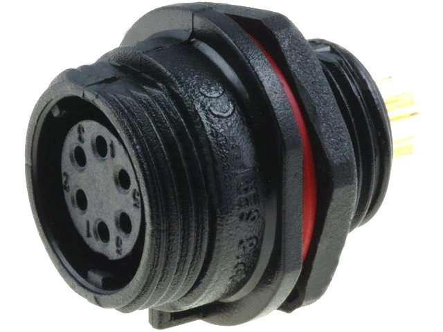 Conector circular 6 pini mama, 125V, 5A, IP68, SP1312/S6