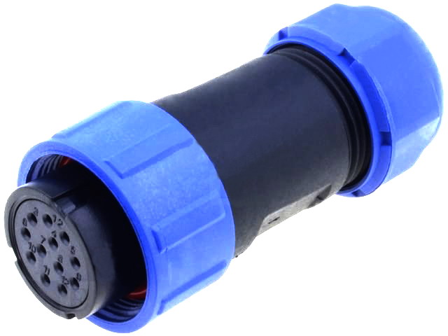 Conector circular 12 pini mama, 500V, 5A, IP68, SP2110/S12