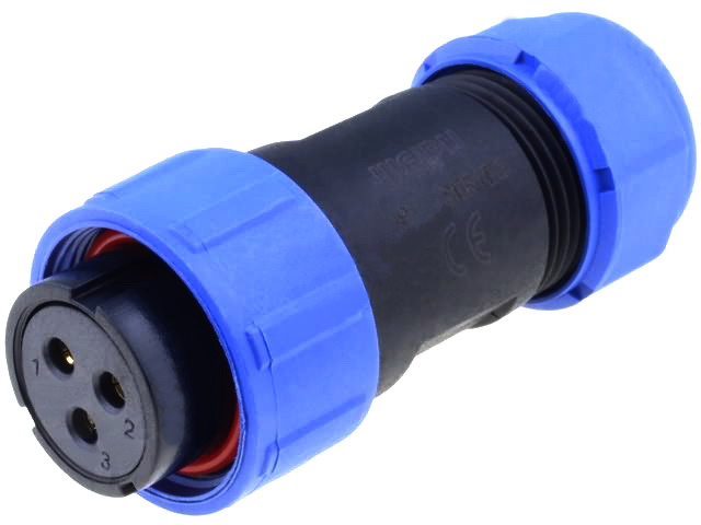 Conector circular 3 pini, mama, 500V, 30A, IP68, SP2110/S3