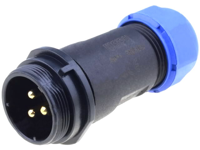 Conector circular, 3 pini, tata, 500V, 30A, IP68, SP2111/P3, WEIPU