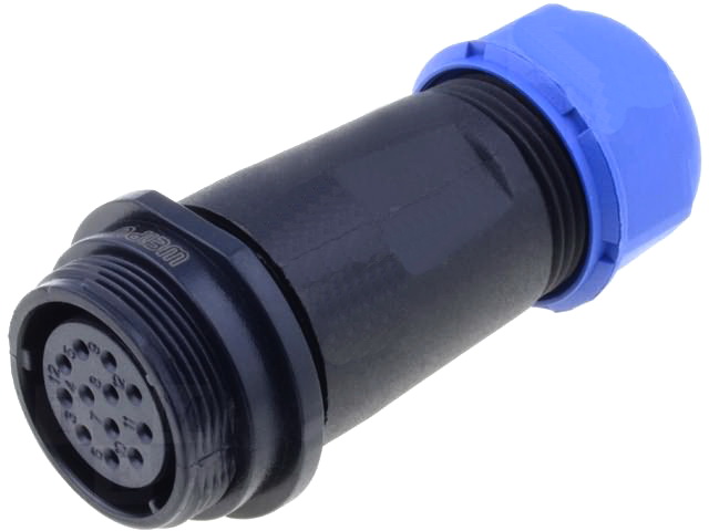Conector circular, 12 pini, mama, SP2111/S12, IP68, 400V