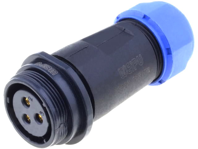 Conector circular 3 pini, mama, 500V, 30A, IP68, SP2111/S3