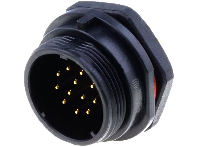 Conector circular, 12 pini, tata, IP68, 400V, 5A, SP2112/P12, WEIPU