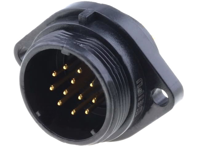 Conector circular, 12 pini, tata, IP68, 400V, 5A, SP2113/P12, WEIPU