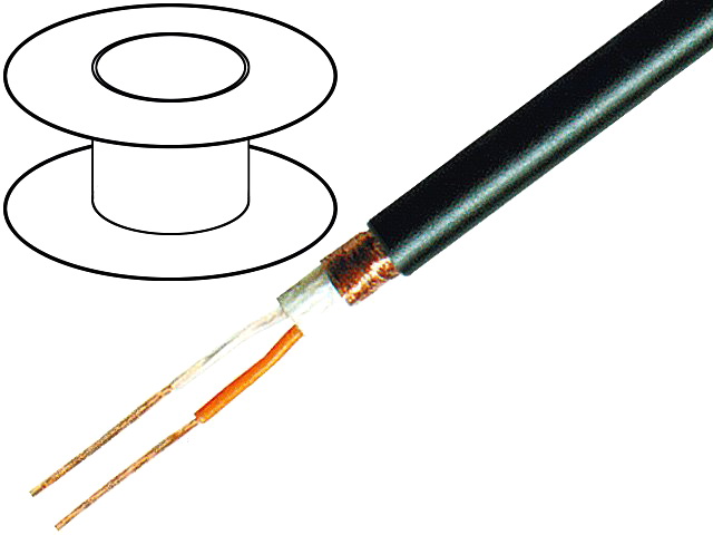Cablu microfon, casti, stereo, 2 fire, 2x0.25mm2, rotund, ecran cupru, TAS-C114, TASKER