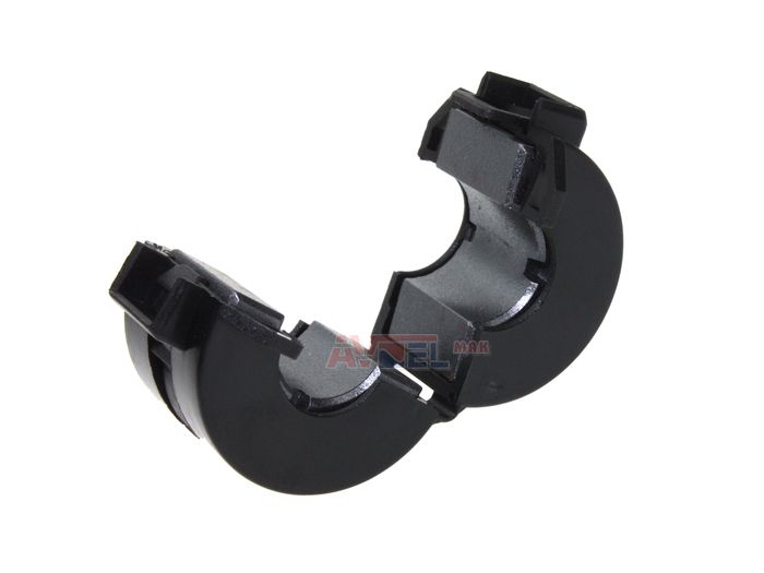 Ferită: două piese; pe cablu rotund; Ø: 11,5mm; 50Ω; A: 28mm; B: 32mm, FLF-120B