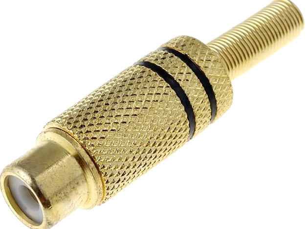 Conector RCA; mama, metalica, negru, CC-108B