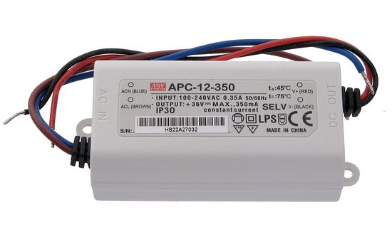 Sursa alimentare leduri, 12.6W, 9-36V, 350mA, APC-12-350